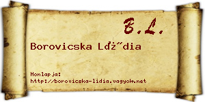 Borovicska Lídia névjegykártya